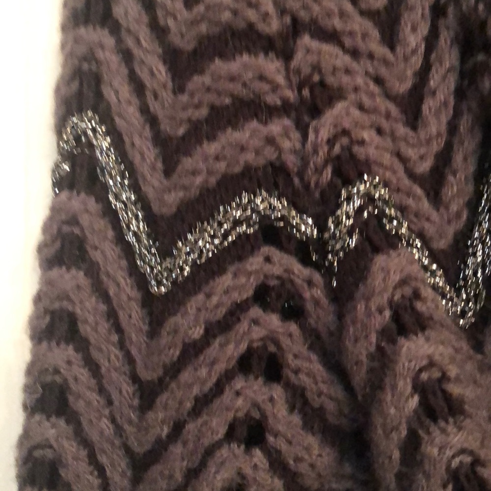 Inc Black Gray Silver Patterned Sweater Large - image 5